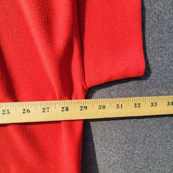 Natori XL Red Black Faux Leather Dragon Kimono Duster  No Belt 937 - Picture 7 of 8